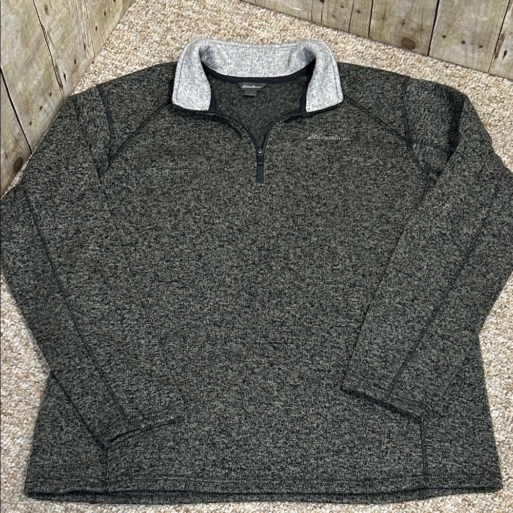 Eddie Bauer Charcoal/Gray Fleece 3/4 Zip Pullover XL